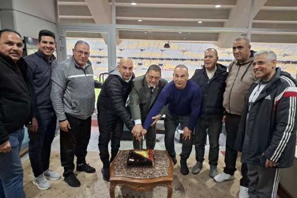 Egypt national team staff attends match between El Mokawloon and Al Masry, honored by Borg El Arab stadium