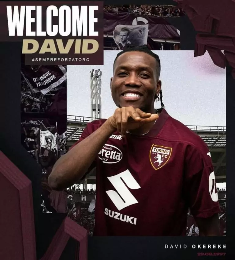 Nigerian forward David Okereke secures move to Serie A club Torino for the season