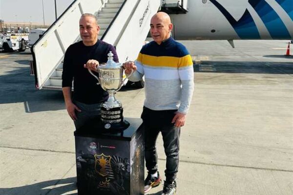 Hossam and Ibrahim Hassan carry Egyptian Cup before departure to Riyadh
