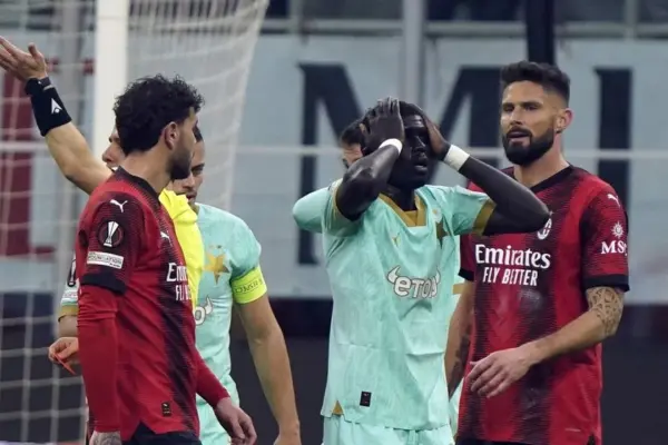 Slavia Prague suffers defeat against AC Milan as El Hadji Malick Diouf sees red
