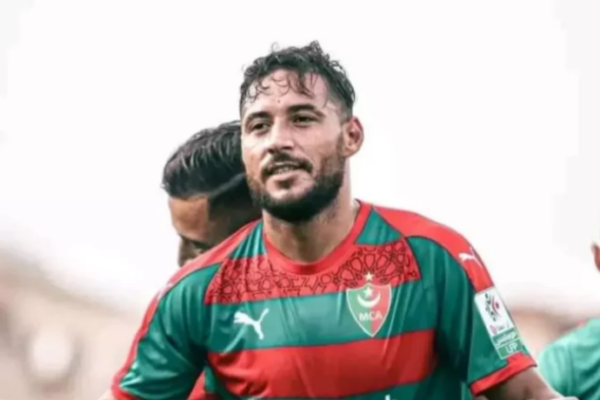 Youssef Belaïli reacts after being sent off in Setif match