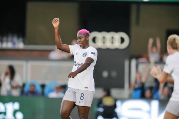 Asisat Oshoala scores against former club in friendly match