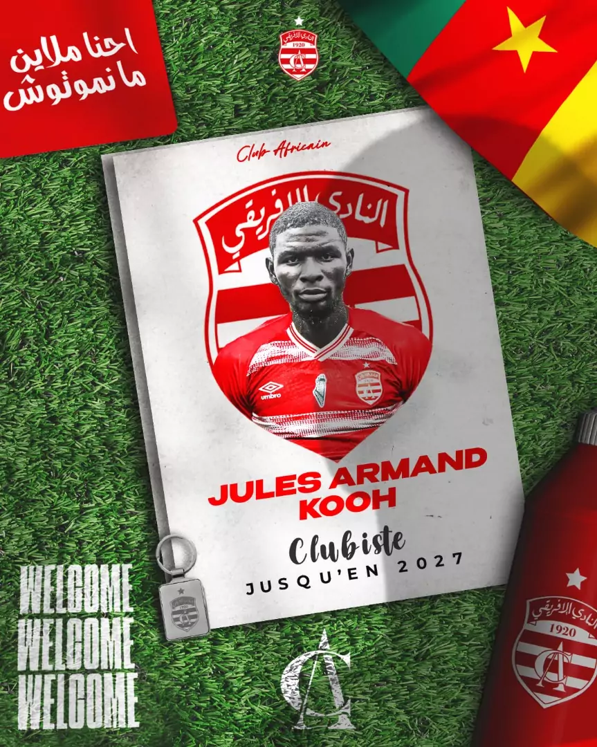 Club Africain signs Cameroonian striker Jules Armand Kooh