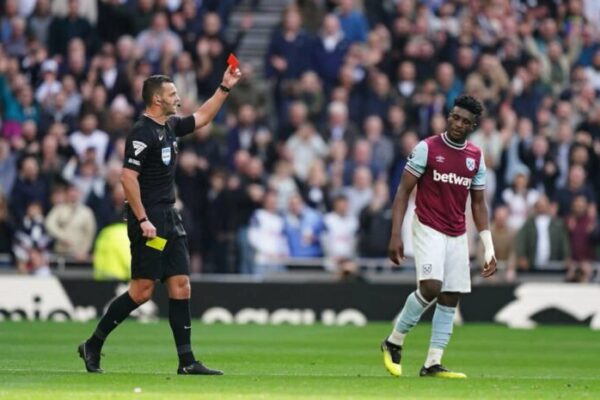 Mohammed Kudus scores and sees red in West Ham defeat to Tottenham