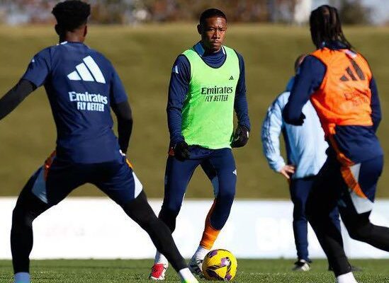 David Alaba returns to training as he aims for comeback with Real Madrid