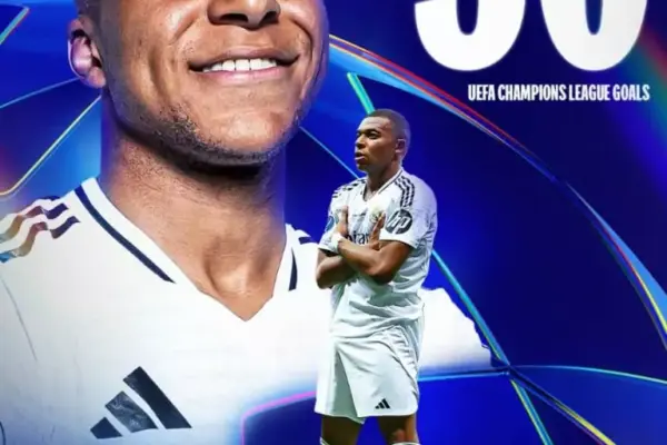 Kylian Mbappé reaches 50 Champions League goals faster than Ronaldo and Benzema