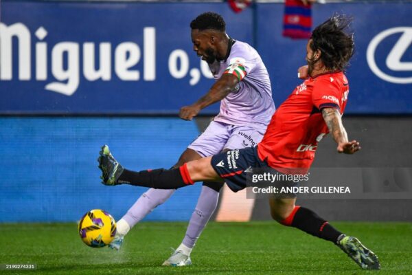 Ghanaian striker Inaki Williams shines with an assist in Athletic Bilbao’s victory over Osasuna