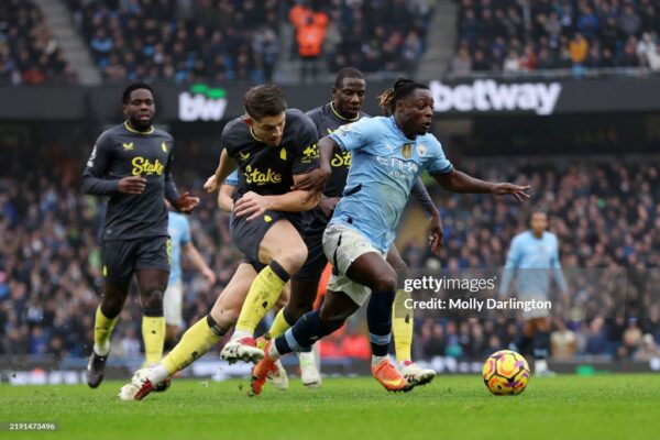 Belgian-Ghanaian winger Jeremy Doku’s assist not enough as Man City draw with Everton