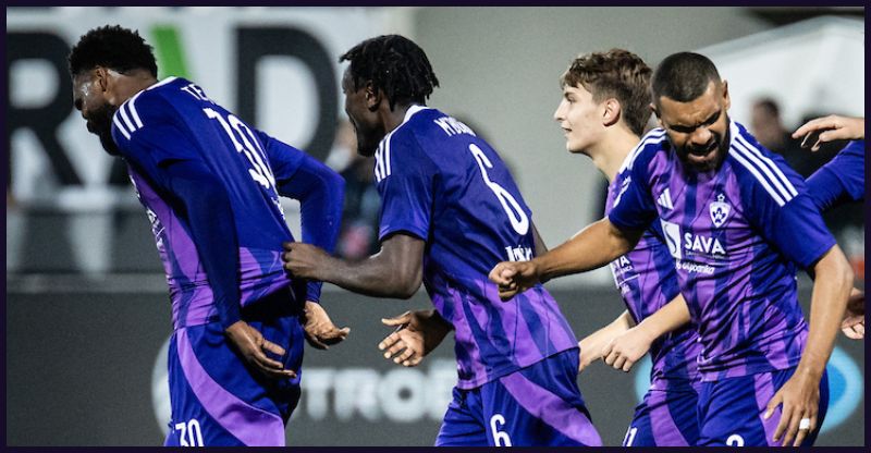 Ghana forward Benjamin Tetteh scores in Maribor’s dominant 4-0 victory over Nafta