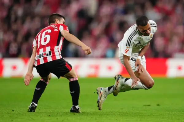 Real Madrid stumble again as Kylian Mbappé misses penalty in defeat to Athletic Club