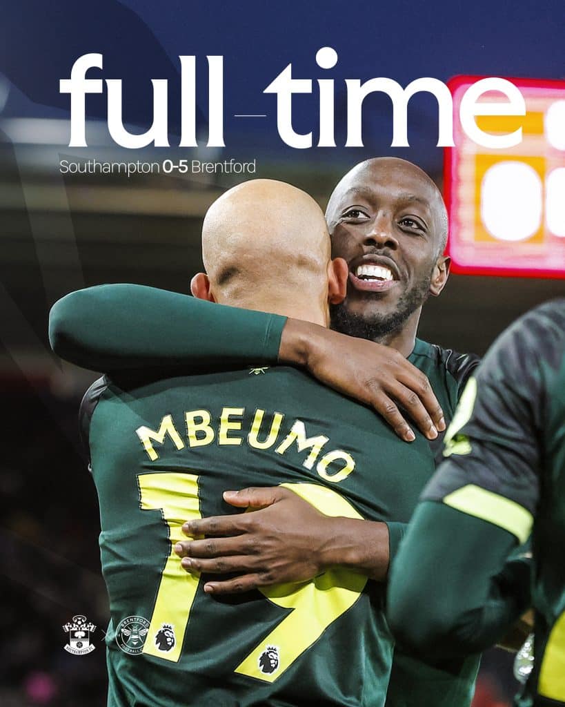 Bryan Mbeumo shines as Brentford thrash Southampton in five-goal masterclass