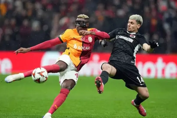 Victor Osimhen scores in Galatasaray’s Europa League exit