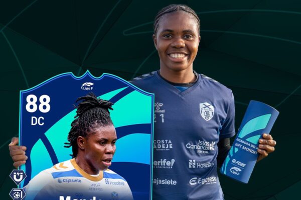 Super Falcons forward Monday Gift wins Liga F Player of the Month award