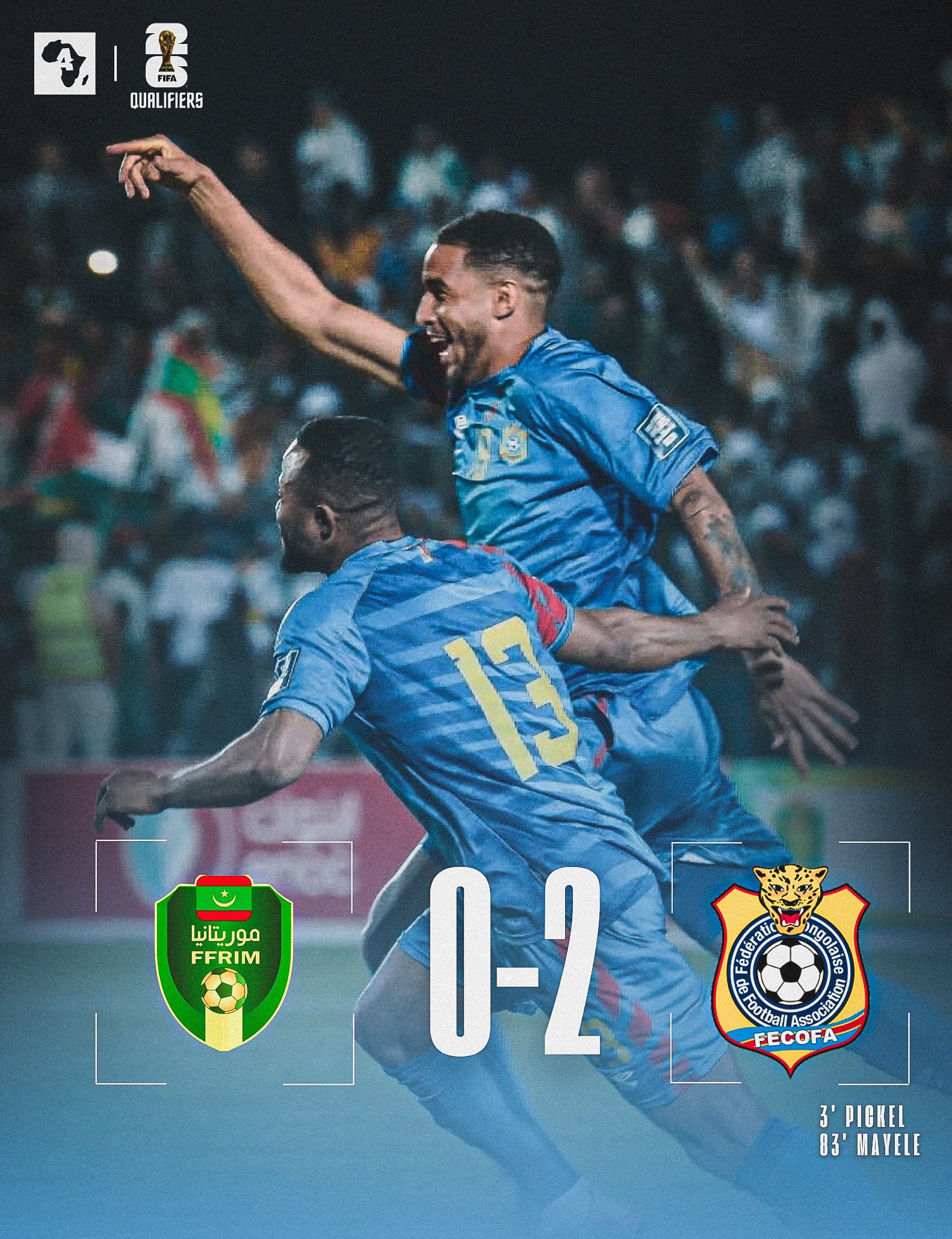2026 World Cup qualifiers: DR Congo takes top spot in Group B after 2-0 win against Mauritania