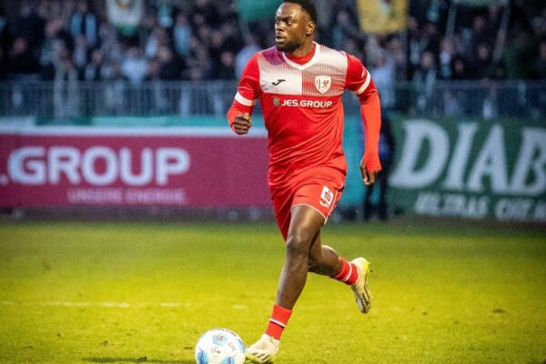 Congolese forward Rudolf Ndualu and Greifswalder held to stalemate against Chemie Leipzig