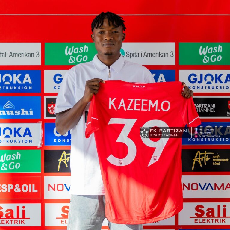 Partizani Tirana secure Nigerian Midfielder Kazeem Ogunleye on four-year deal