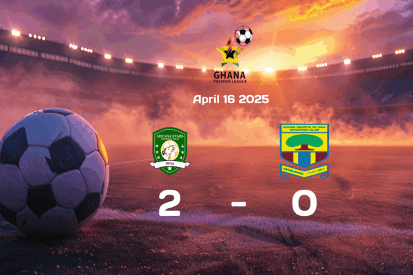 Aduana Stars Beat Hearts of Oak 2-0 in Exciting English Premier League Match on April 16, 2025