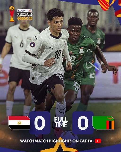 U20 Africa Cup of Nations – Egypt vs Zambia: Stalemate leaves Pharaohs second in Group A