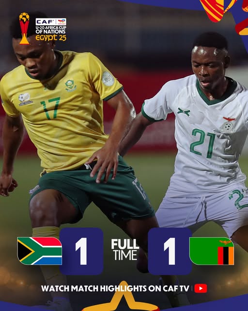 U20 Africa Cup of Nations: South Africa and Zambia play out 1-1 draw as Group A concludes