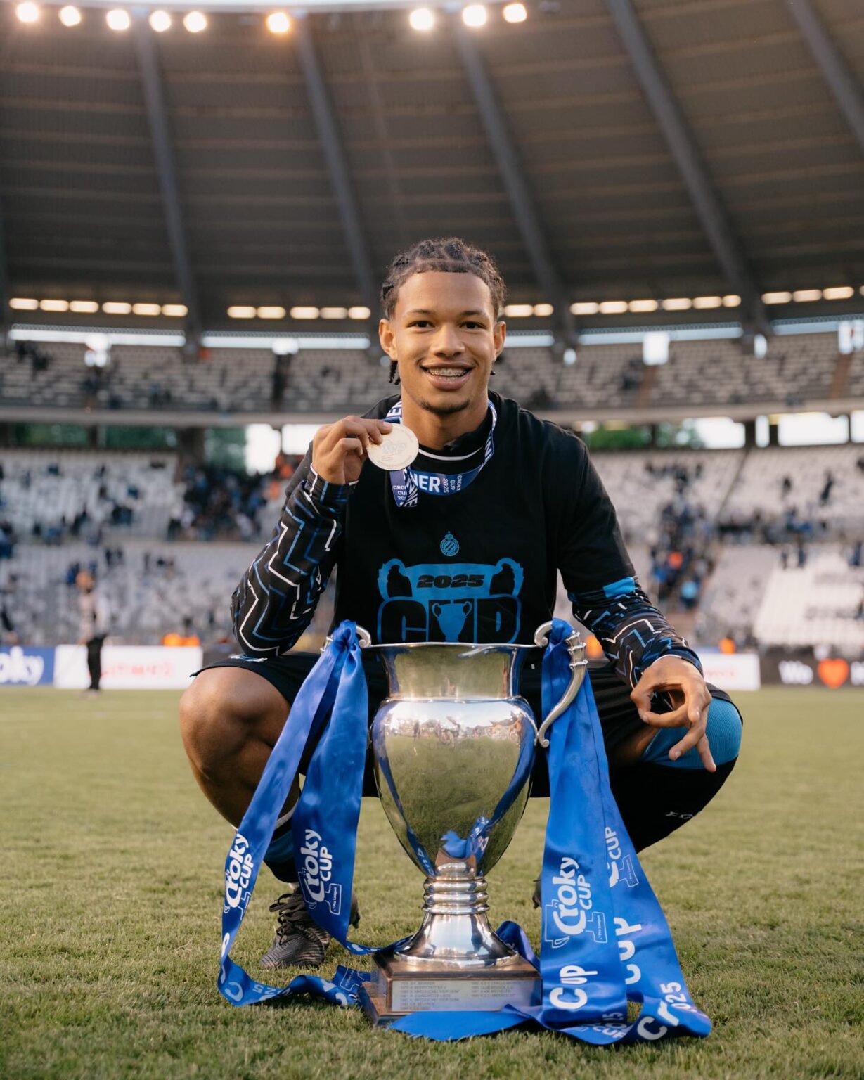 South African Shandre Campbell celebrates first silverware as Club Brugge clinch Crocky Cup title