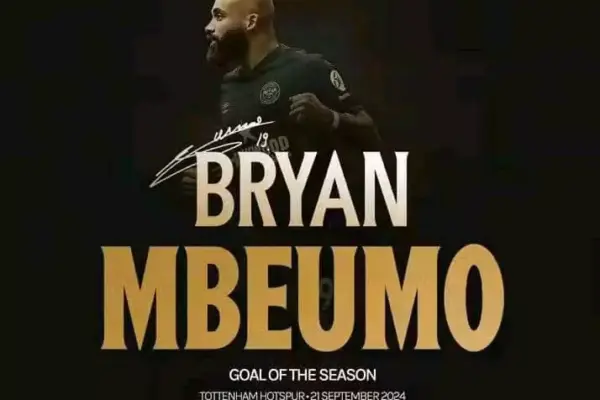 Cameroonian forward Bryan Mbeumo claims Brentford Goal of the Season honour for stunning strike against Tottenham