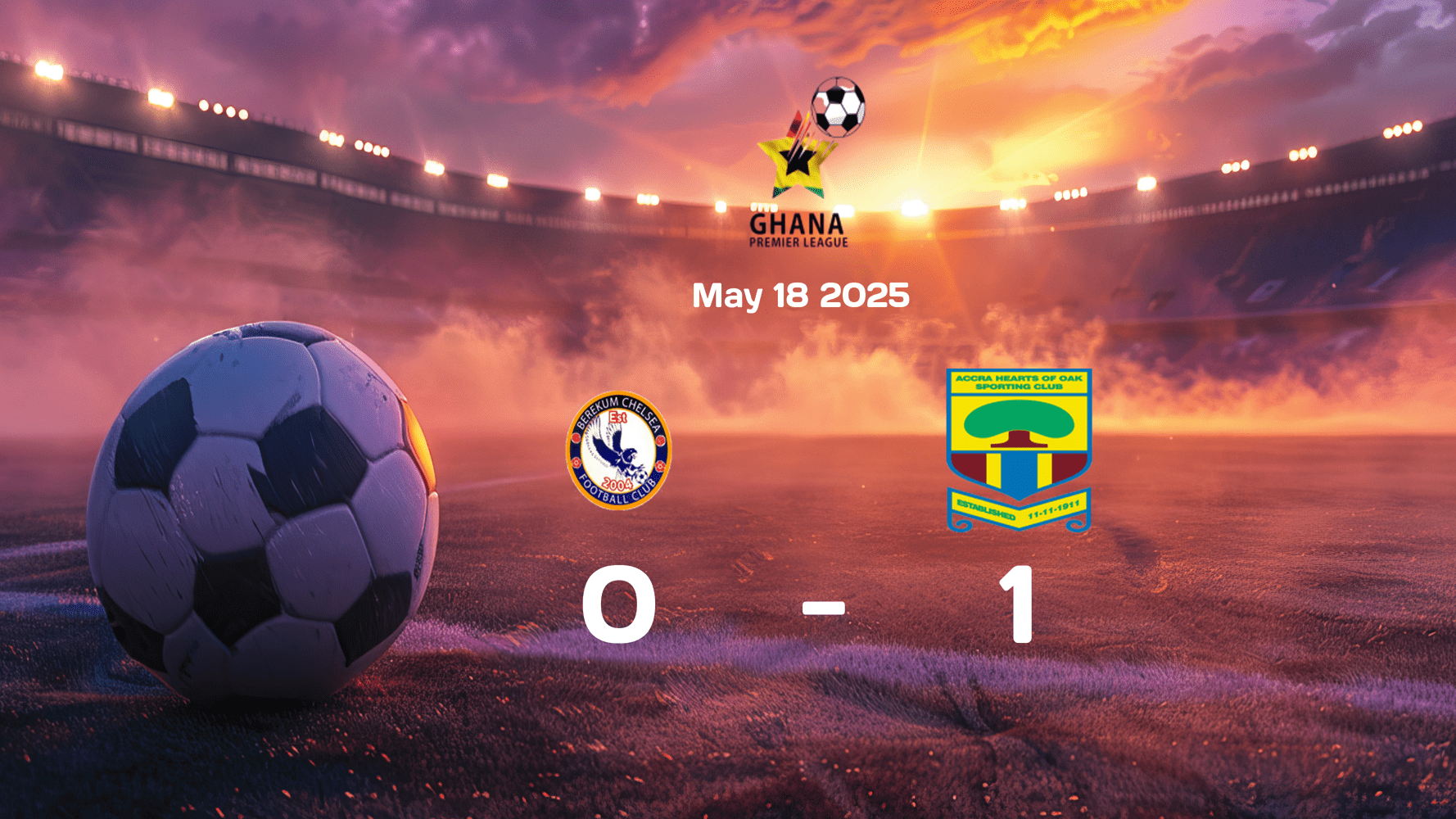 Berekum Chelsea vs Hearts of Oak 0-1: Intense Battle in 2025 English Premier League Encounter