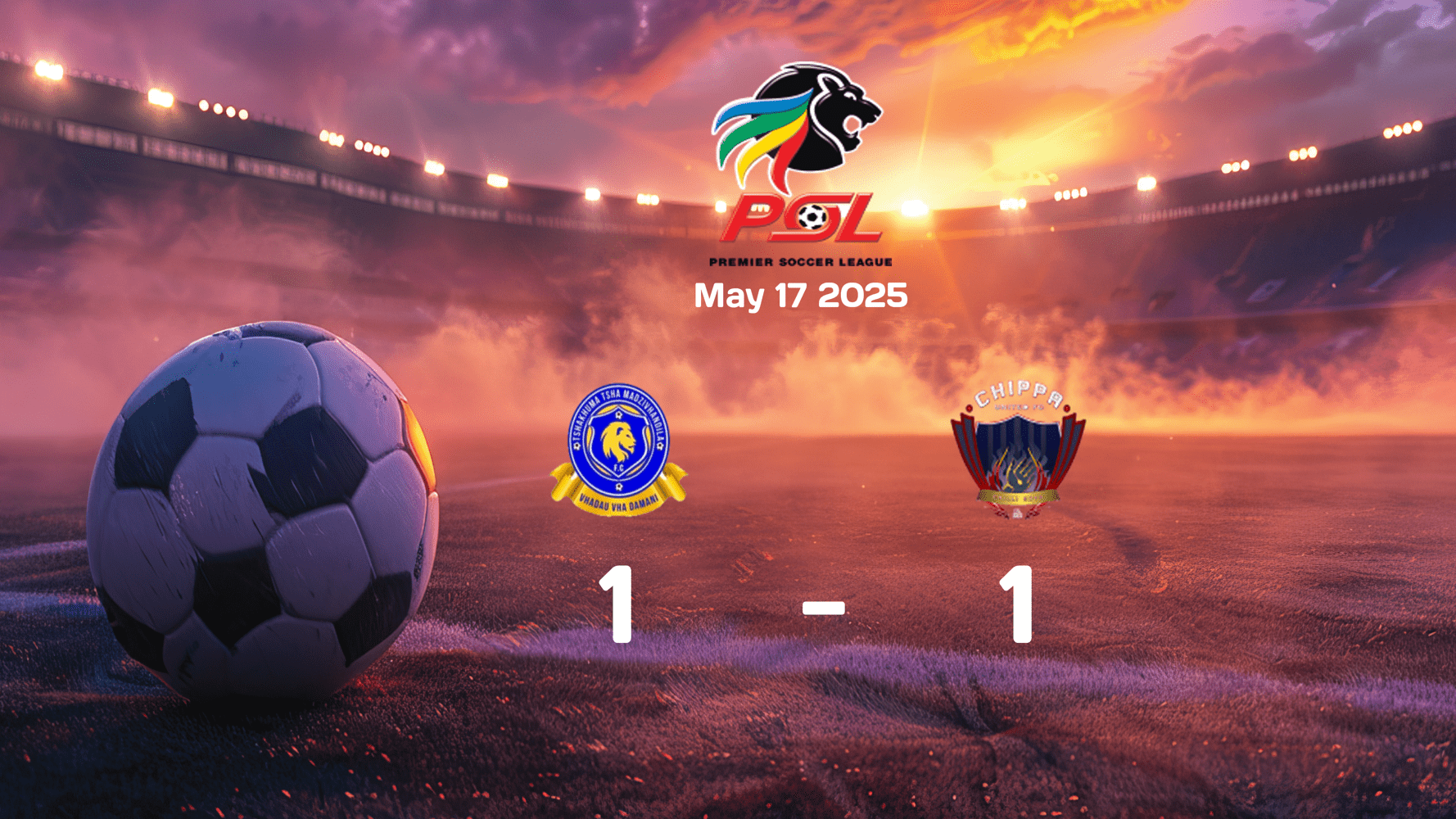 Marumo Gallants vs Chippa United ends in 1-1 draw in Premier Soccer League clash on May 17, 2025