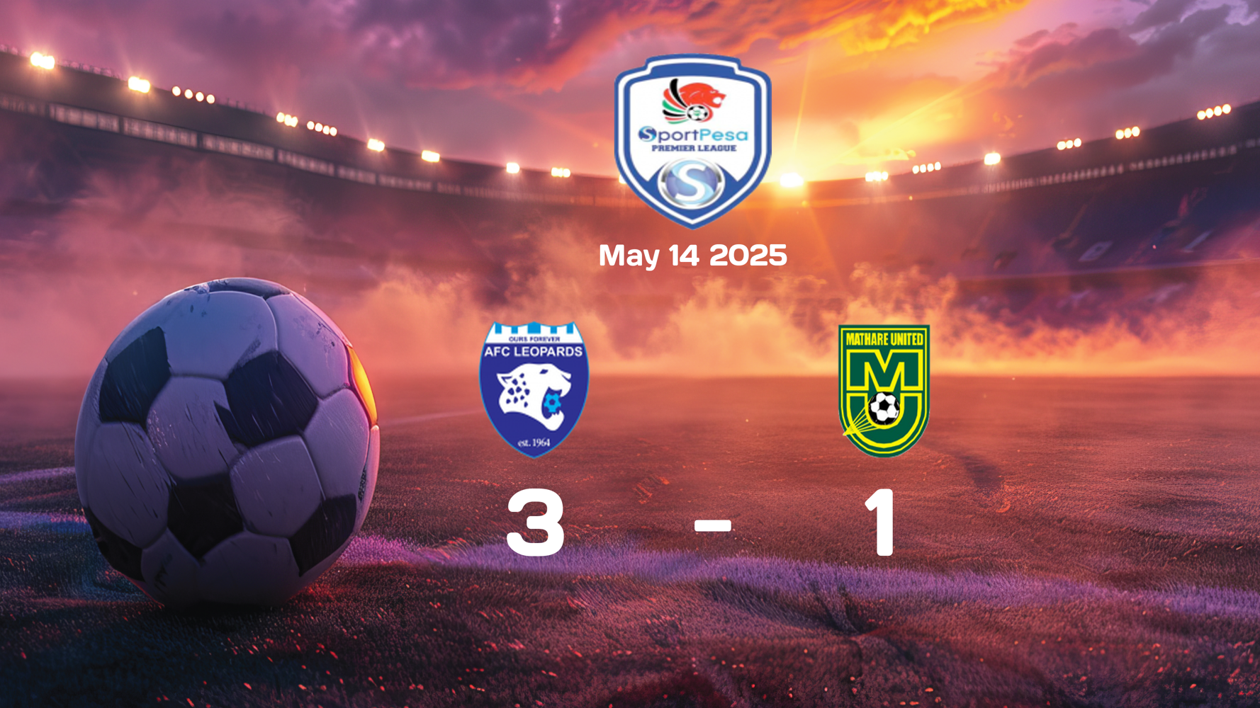 AFC Leopards Outshine Mathare United in 3-1 Victory - FKF Premier League Match Report, 2025-05-14