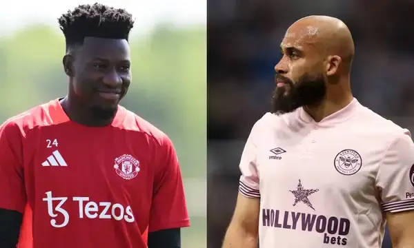 Cameroon goalkeeper Andre Onana convincing compatriot Bryan Mbeumo to join Manchester United