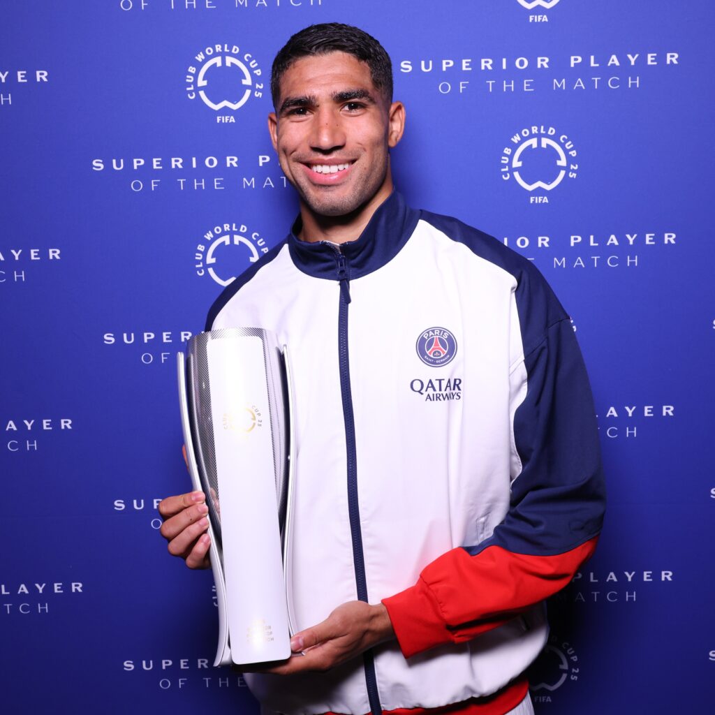  GuKFSiYagAQ rLC   2025 Club World Cup Moroccan defender Achraf Hakimi named MoTM after PSGs 2 0 victory against Seattle Sounders   AfricaSoccercom