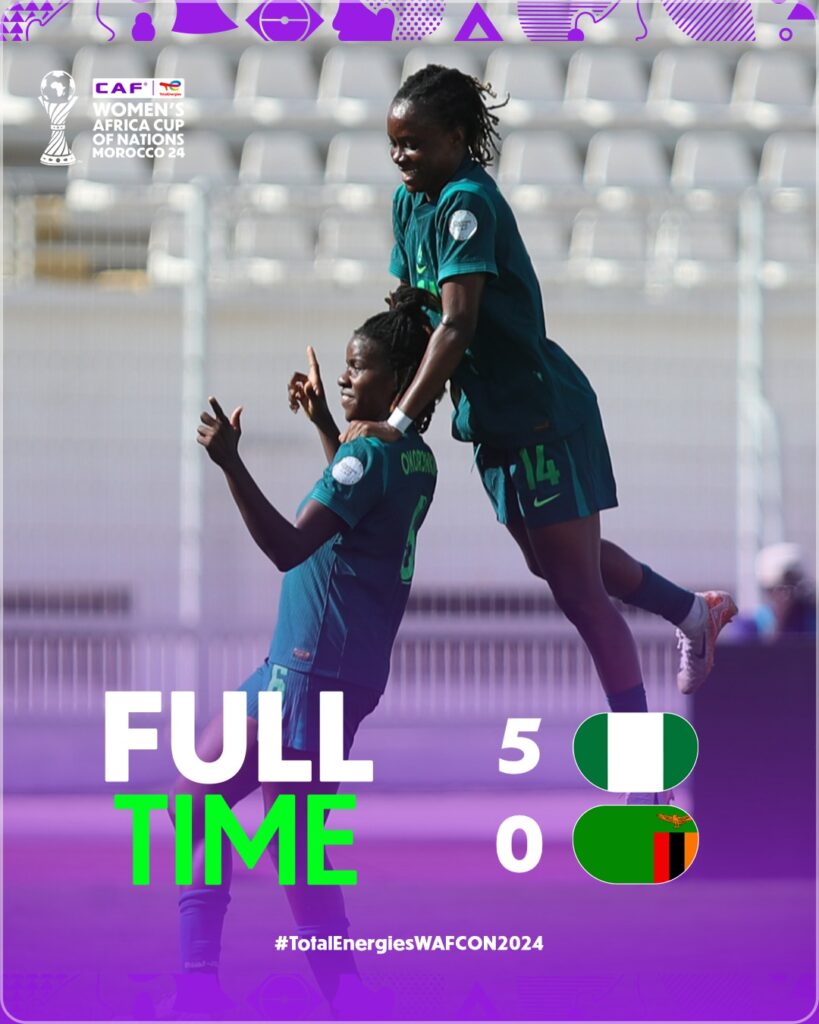  518298401 753227870551627 5001686992733187601 n   2024 WAFCON Nigeria marches into semifinals with commanding win over Zambia   AfricaSoccercom
