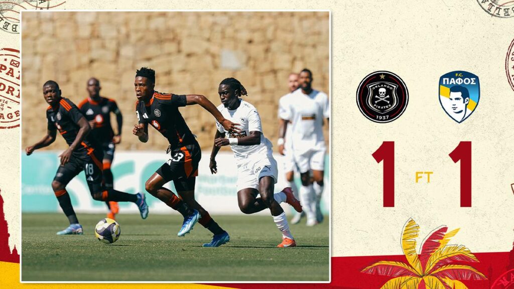  9cc478070373ad174ef71b428c87bf2290d587a5de2e3b7e7642cf0c5ef4d440 1200 675   South African outfit Orlando Pirates and Cypriot side Pafos FC share spoils in preseason friendly   AfricaSoccercom