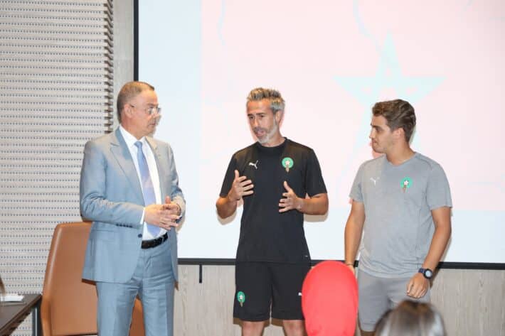 Fouzi Lekjaa rallies Moroccos Lionesses ahead of 2024 Womens AFCON opener Fouzi Lekjaa rallies Moroccos Lionesses ahead of 2024 Womens AFCON opener   Fouzi Lekjaa rallies Moroccos Lionesses ahead of 2024 Womens AFCON opener   AfricaSoccercom