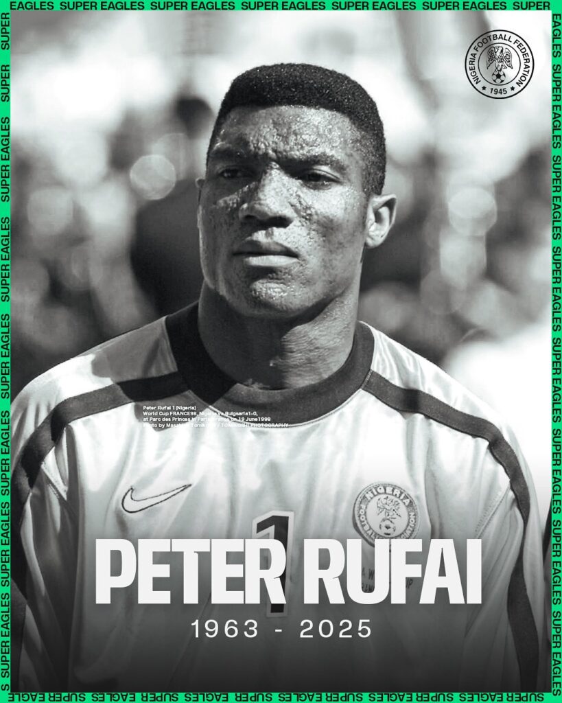  Gu9AV8oXgAArgyg   Your legacy lives on  NFF pays tribute to late Super Eagles legend Peter Rufai   AfricaSoccercom