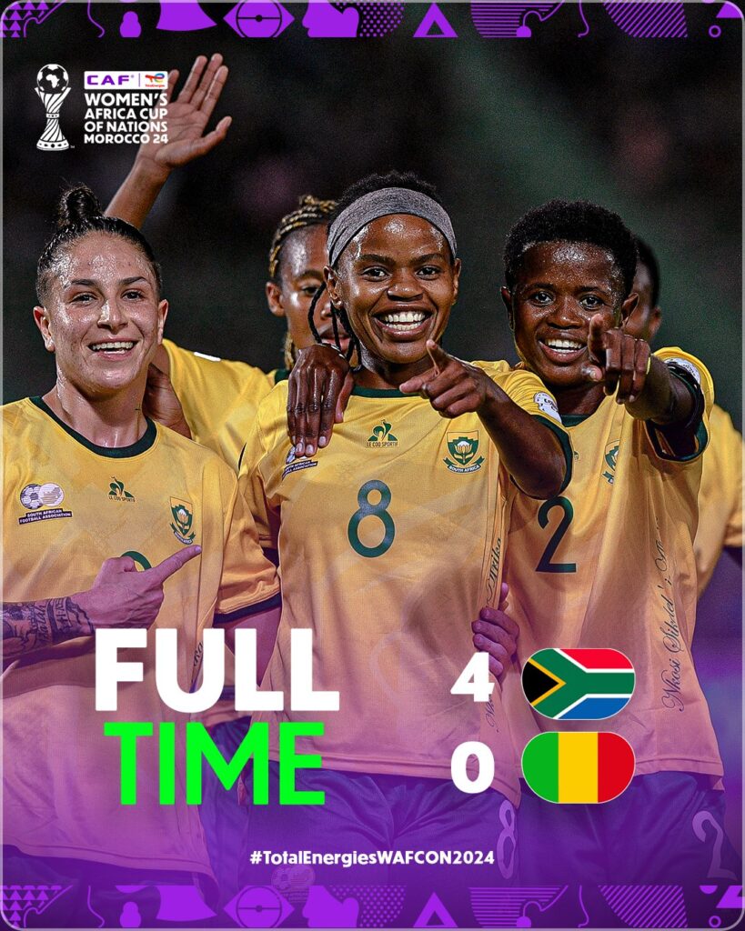  Gv2K3iKWoAAn97D   2024 WAFCON South Africa thrash Mali 4 0 to win Group C   AfricaSoccercom