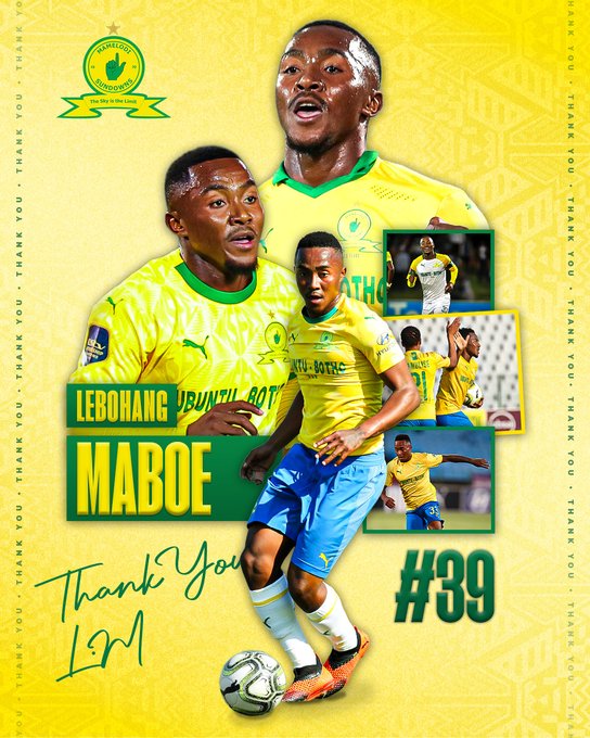  GvJorDNXAAAnMAl   Mamelodi Sundowns announce departure of midfielder Lebohang Maboe after seven year spell   AfricaSoccercom