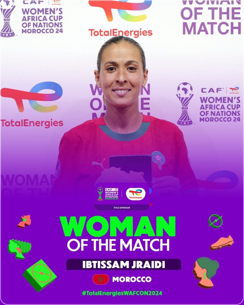  GwK4A60X0AAmQXN   2024 WAFCON Moroccos Ibtissam Jraïdi named Woman of the Match after brace in 3 1 win against Mali   AfricaSoccercom