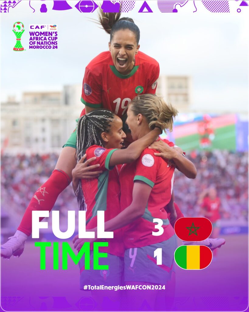  GwKx13gXgAAnKnY 1   2024 WAFCON Morocco cruise past Mali with a 3 1 win to reach semi final   AfricaSoccercom