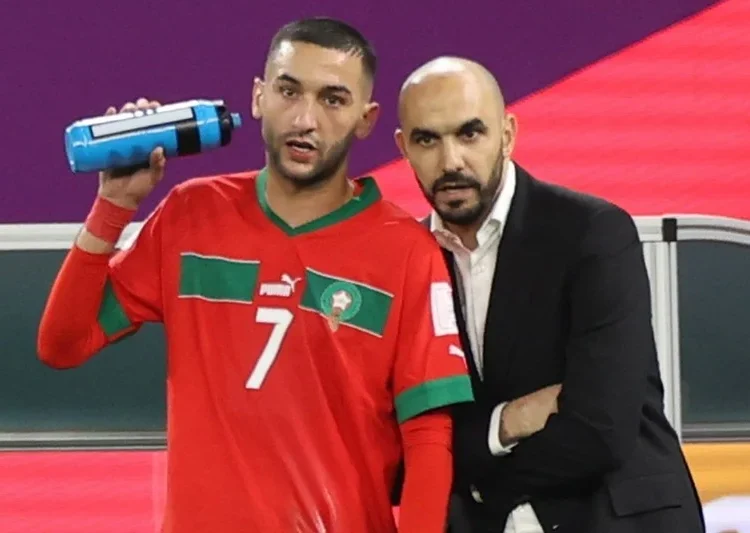  ziyech regragui 750x533   2026 World Cup Qualifiers Walid Regragui dismisses claims of disciplinary action behind Hakim Ziyechs exclusion from Morocco squad   AfricaSoccercom