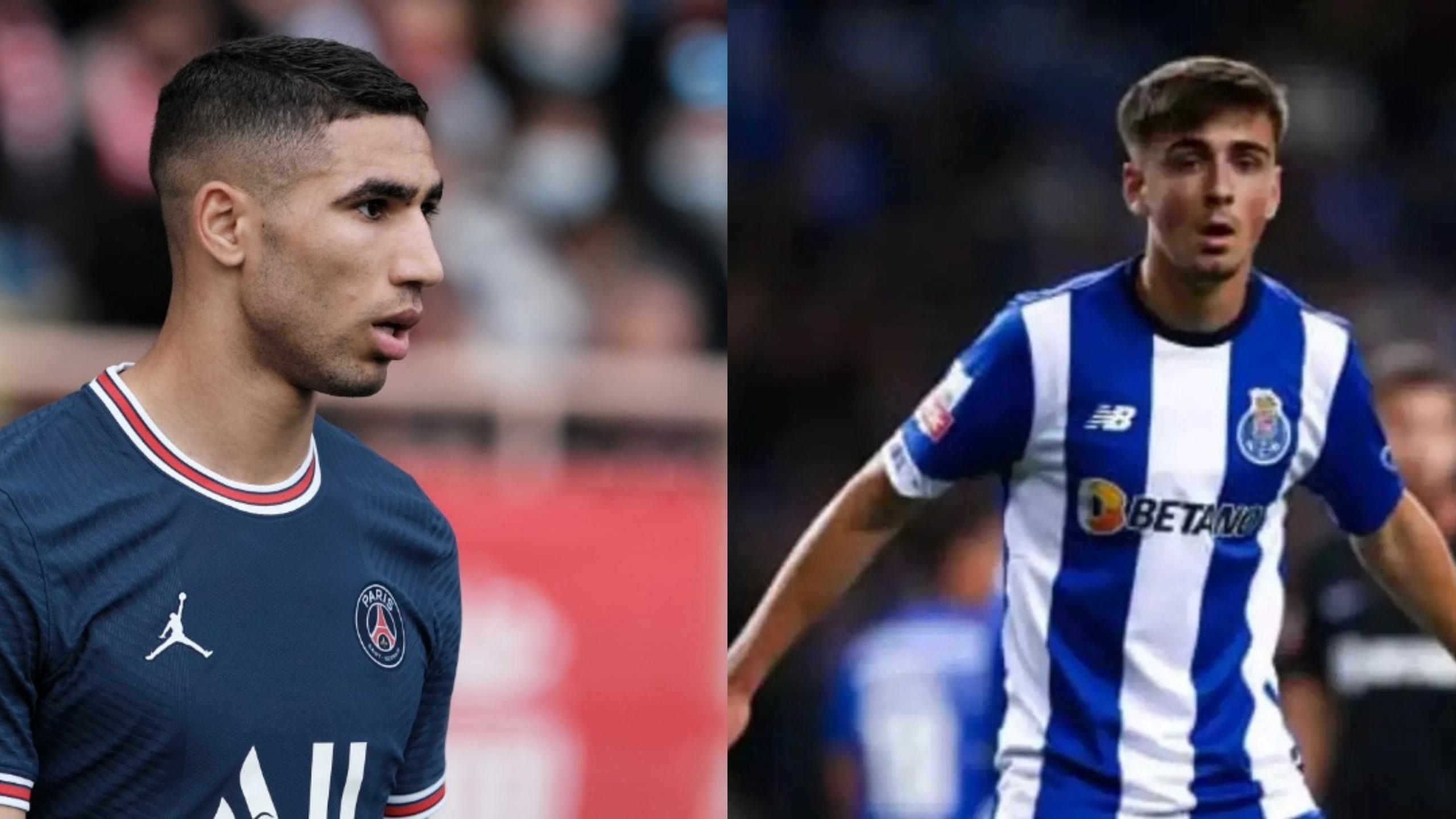 Moroccan star Achraf Hakimi set for fresh competition as PSG target Porto’s Martim Fernandes