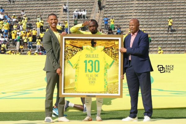 Mamelodi Sundowns honours Namibia star Peter Shalulile as he becomes PSL all-time topscorer