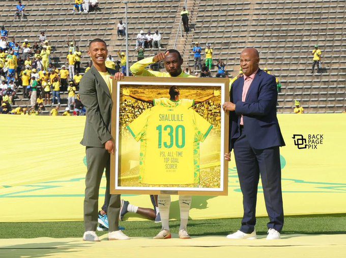 Mamelodi Sundowns honours Namibia star Peter Shalulile as he becomes PSL all-time topscorer
