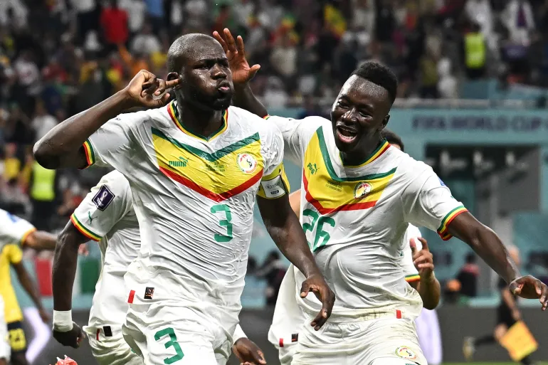 Senegal's Kalidou Koulibaly celebrates scoring his side's second goal against Ecuador