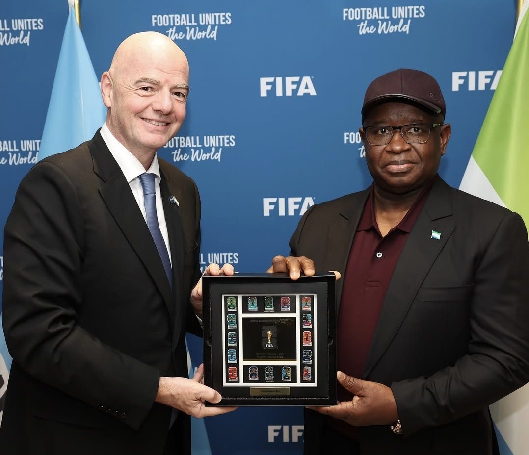 FIFA President Gianni Infantino meets Sierra Leone's President Bio in New York