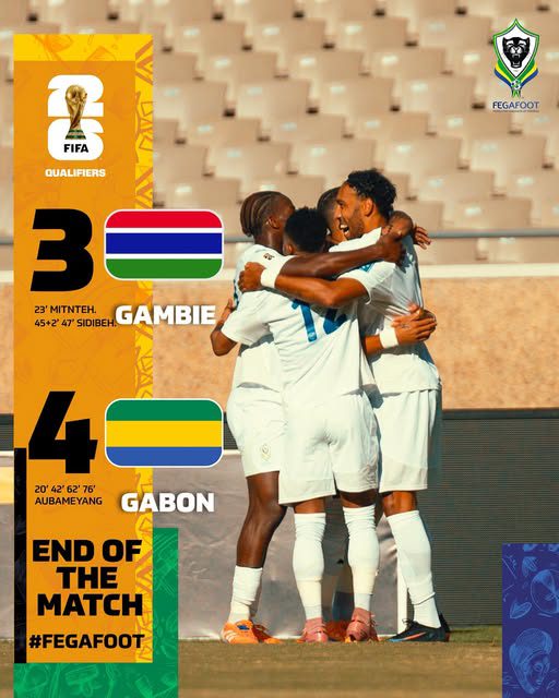 2026 FIFA World Cup Qualifiers: Pierre-Emerick Aubameyang shines as Gabon edge Gambia in seven-goal thriller