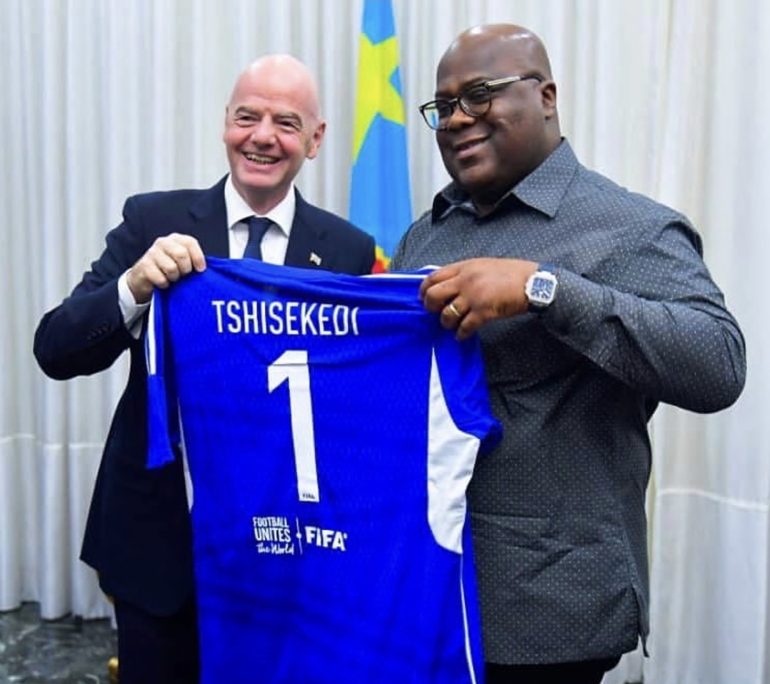 FIFA President Gianni Infantino meets DR Congo President Félix Tshisekedi ahead of CAF General Assembly