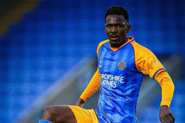 Congolese defender Aristote Nsiala bids emotional farewell to Shrewsbury Town