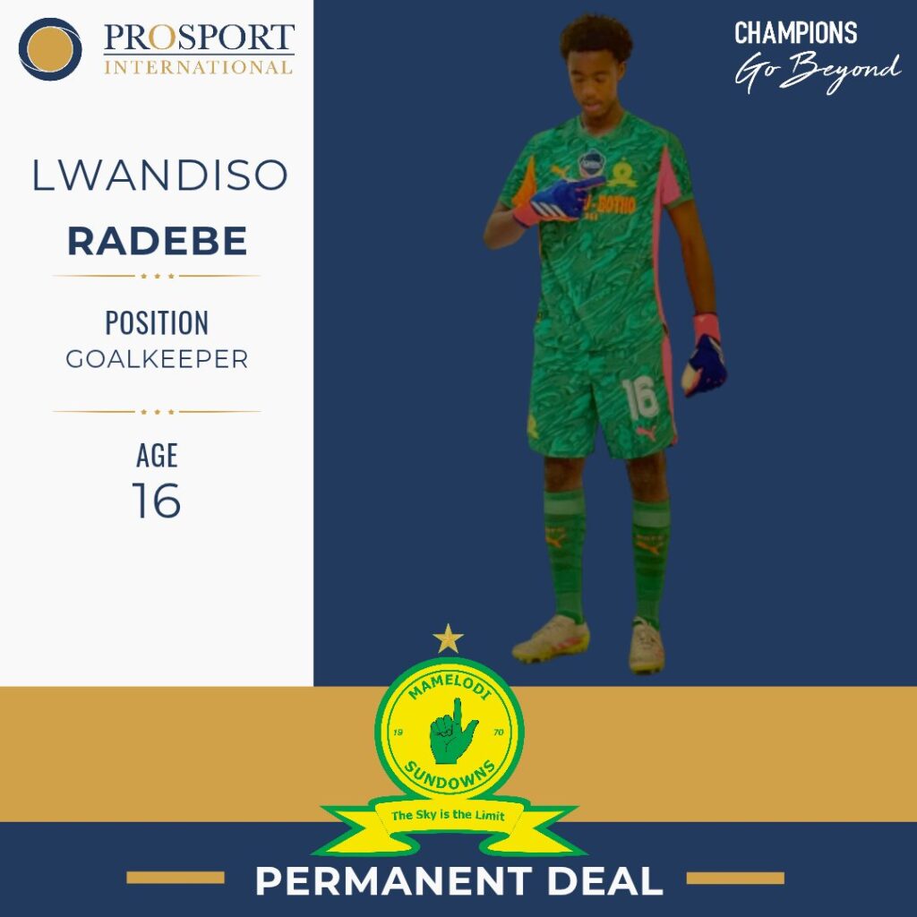 Mamelodi Sundowns recruit talented goalkeeper Lwandiso Radebe on a permanent deal
