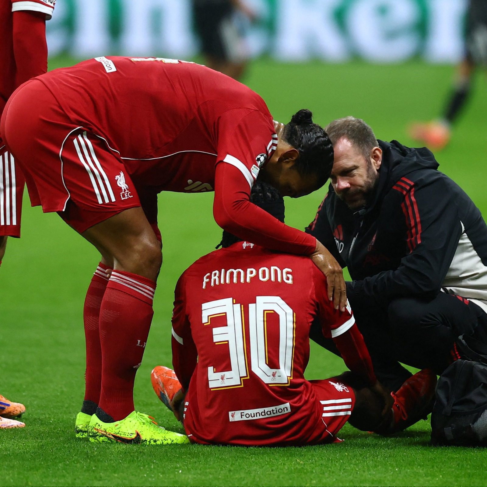 UCL: Jeremie Frimpong suffers muscle injury during Liverpool’s 5-1 victory over Eintracht Frankfurt