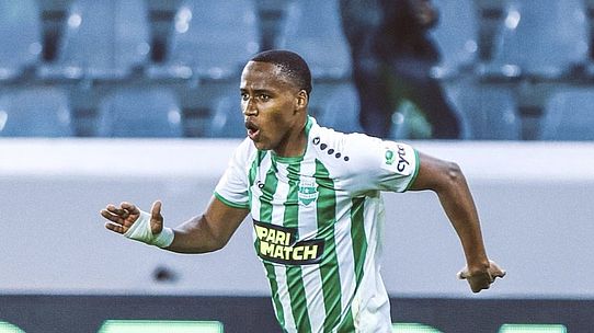 Bafana Bafana forward Mihlali Mayambela on target for Aris Limassol in 4-0 mauling of Paralimniou